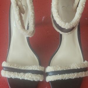 Jessica Simpson Cream and Brown Sandals